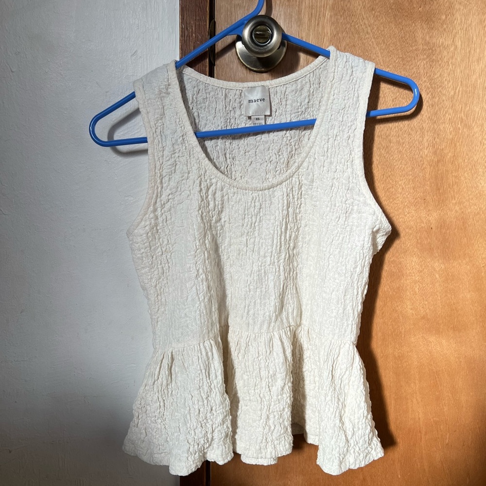 Women's Cream Textured Top